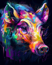 Carica l'immagine nel visualizzatore di Gallery, Diamond Painting - Cinghiale Astratto Colorato 40x50cm tela già incorniciata