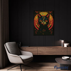 Diamond Painting - Gatto Nero Art Deco