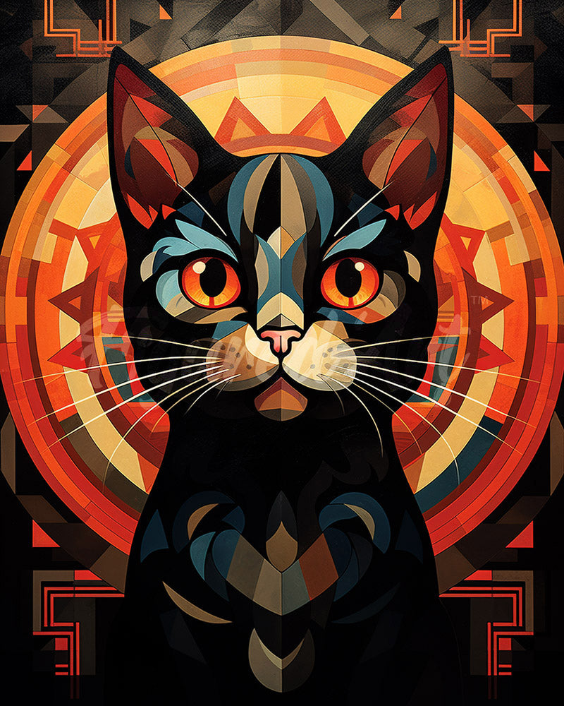 Diamond Painting - Gatto Nero Art Deco