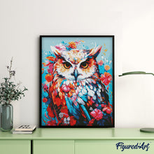 Carica l&#39;immagine nel visualizzatore di Gallery, Diamond Painting - Gufo Colorato in Fiore