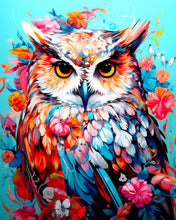 Carica l&#39;immagine nel visualizzatore di Gallery, Diamond Painting - Gufo Colorato in Fiore
