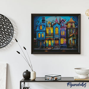Diamond Painting - Case Gotiche Colorate