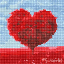 Carica l&#39;immagine nel visualizzatore di Gallery, Mini Diamond Painting 25x25cm Heart Red Tree