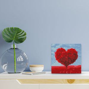 Mini Diamond Painting 25x25cm Heart Red Tree