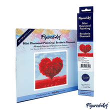 Carica l&#39;immagine nel visualizzatore di Gallery, Mini Diamond Painting 25x25cm Heart Red Tree