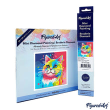 Carica l&#39;immagine nel visualizzatore di Gallery, Mini Diamond Painting 25x25cm Gatto Pop Art Astratto