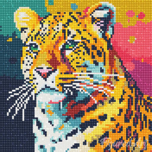 Mini Diamond Painting 25x25cm Leopardo Pop Art Astratto