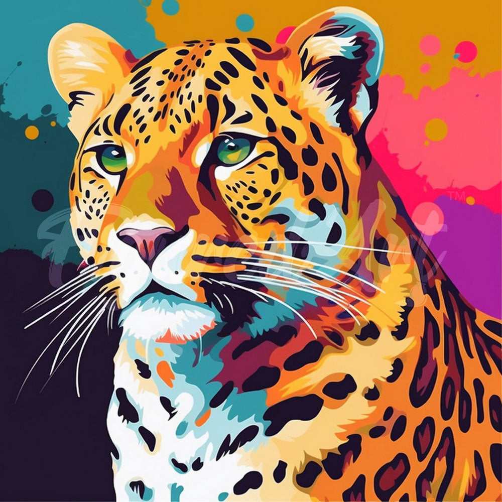 YSCOLOR Diamond Painting Fai Da Te 30x40cm – Kit Ricamo Diamanti Rotondi Con Leopardo Delle Nevi, Decorazione Casa