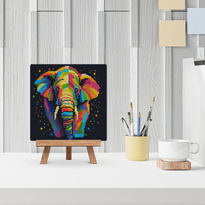 Mini Diamond Painting 25x25cm Elefante Pop Art Astratto