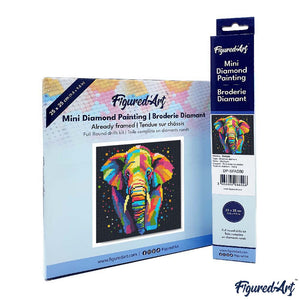 Mini Diamond Painting 25x25cm Elefante Pop Art Astratto