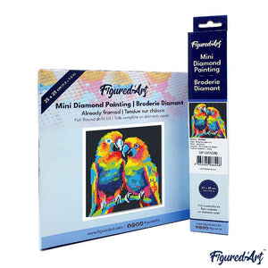 Mini Diamond Painting 25x25cm Pappagalli Pop Art Astratti