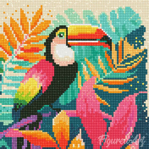 Mini Diamond Painting 25x25cm Tucano Tropicale