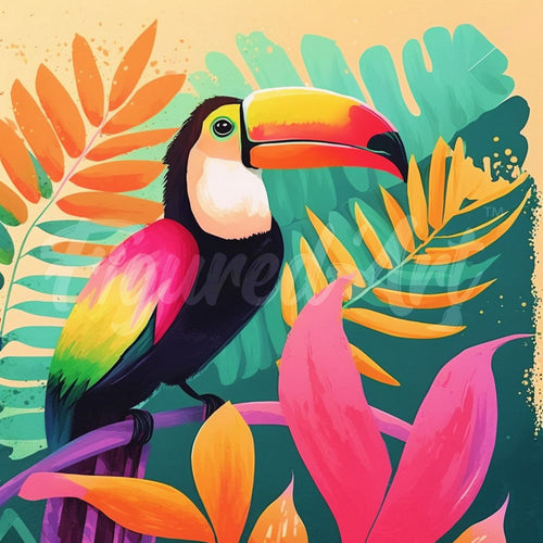 Mini Diamond Painting 25x25cm Tucano Tropicale