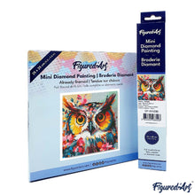 Carica l&#39;immagine nel visualizzatore di Gallery, Mini Diamond Painting 25x25cm Gufo Fantasy con Fiori