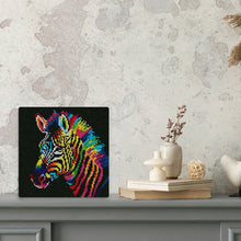 Carica l&#39;immagine nel visualizzatore di Gallery, Mini Diamond Painting 25x25cm Zebra Fluo