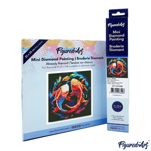 Mini Diamond Painting 25x25cm Carpe Koi Colorate