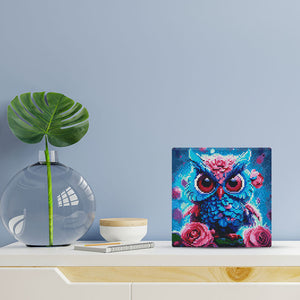 Mini Diamond Painting 25x25cm Piccola Civetta Blu