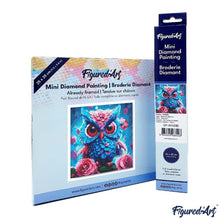 Carica l&#39;immagine nel visualizzatore di Gallery, Mini Diamond Painting 25x25cm Piccola Civetta Blu