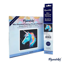 Carica l&#39;immagine nel visualizzatore di Gallery, Mini Diamond Painting 25x25cm Unicorno Fluo
