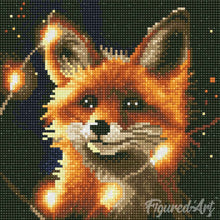 Carica l&#39;immagine nel visualizzatore di Gallery, Mini Diamond Painting 25x25cm Volpe e Lucine