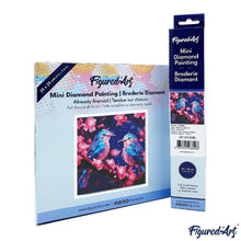 Carica l&#39;immagine nel visualizzatore di Gallery, Mini Diamond Painting 25x25cm Uccellini Azzurri Lucenti