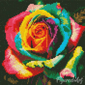 Mini Diamond Painting 25x25cm Rosa Multicolore