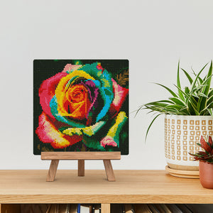 Mini Diamond Painting 25x25cm Rosa Multicolore