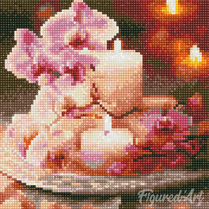 Mini Diamond Painting 25x25cm Orchidee e Candele