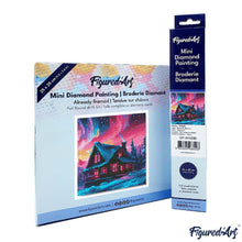 Carica l&#39;immagine nel visualizzatore di Gallery, Mini Diamond Painting 25x25cm Casa sotto l&#39;Aurora Boreale
