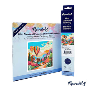 Mini Diamond Painting 25x25cm Mongolfiere sulla Valle