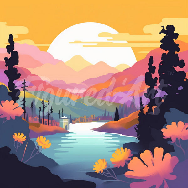 Diamond Painting - Tramonto e Onde - Figured'Art Diamond Painting - Tramonto e Onde - Figured'Art