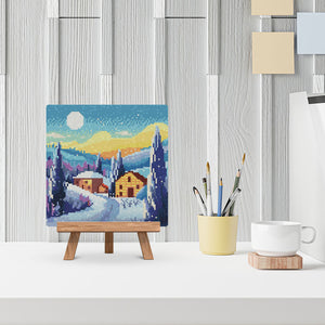 Mini Diamond Painting 25x25cm Sera Invernale in Toscana