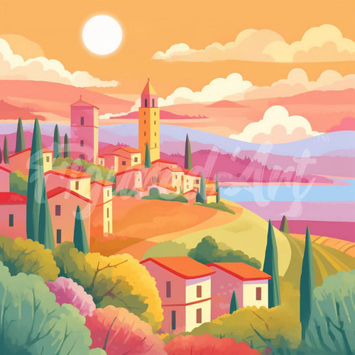 Mini Diamond Painting 25x25cm Primavera Toscana