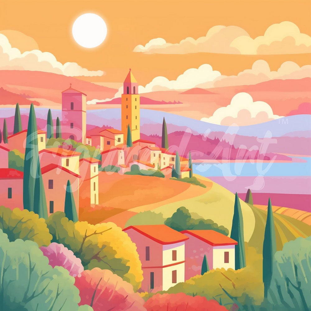 Mini Diamond Painting 25x25cm Primavera Toscana