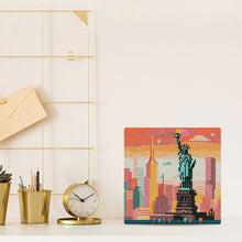 Carica l&#39;immagine nel visualizzatore di Gallery, Mini Diamond Painting 25x25cm Skyline Luminoso di New York