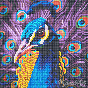 Mini Diamond Painting 25x25cm Pavone Grazioso