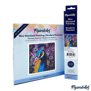 Mini Diamond Painting 25x25cm Pavone Grazioso