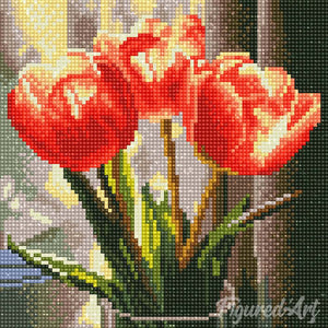 Mini Diamond Painting 25x25cm Tulipani Color Pesca