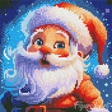 Carica l&#39;immagine nel visualizzatore di Gallery, Mini Diamond Painting 25x25cm Sorridente Babbo Natale