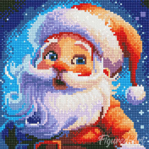 Mini Diamond Painting 25x25cm Sorridente Babbo Natale