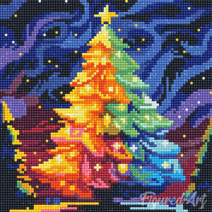 Mini Diamond Painting 25x25cm Albero di Natale Colorato