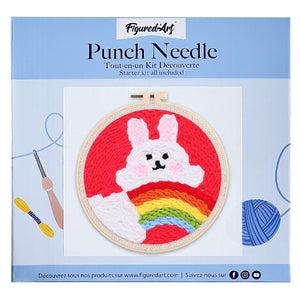 Punch Needle Kit Coniglio e Arcobaleno