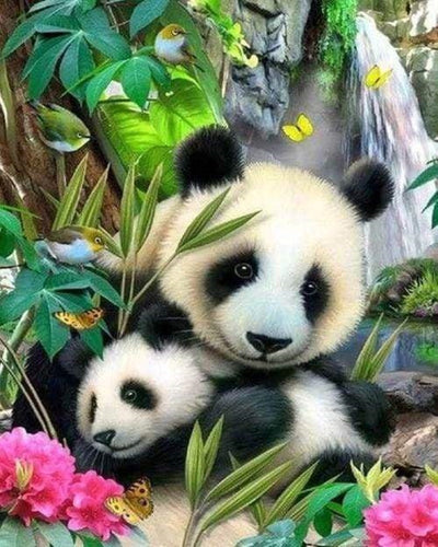 Ricamo a Punto Croce - Famiglia Di Panda