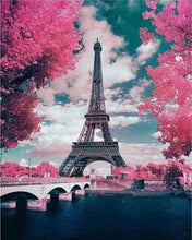 Carica l&#39;immagine nel visualizzatore di Gallery, Ricamo a Punto Croce - Torre Eiffel E Fiori