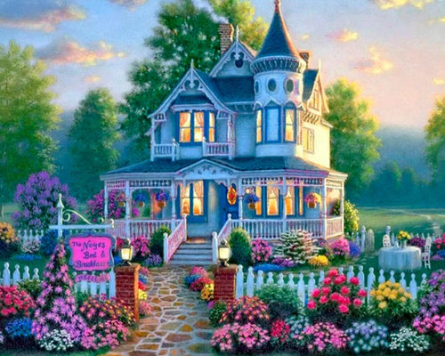 Diamond Painting - La villa e il suo giardino fiorito