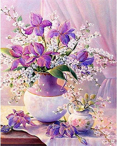 Diamond Painting - Bellissimo bouquet di fiori viola