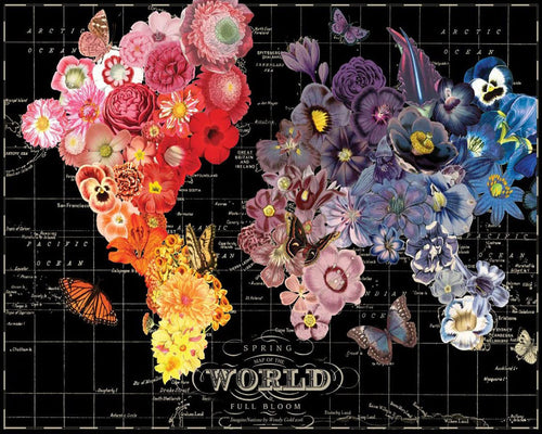 Diamond Painting - Mappamondo fiorito
