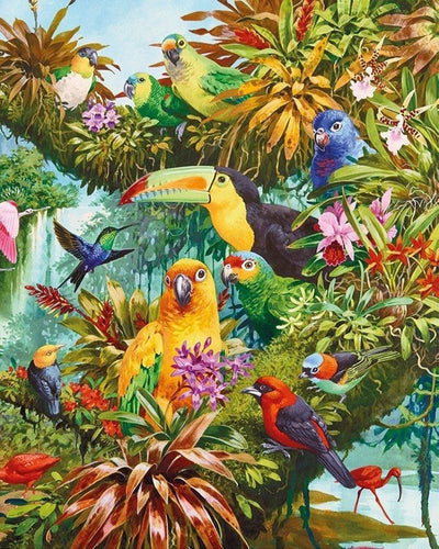 Diamond Painting - Il tucano e i suoi amici