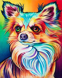 Diamond Painting - Ritratto di cane a colori