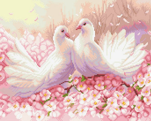Diamond Painting - Coppia di colombe
